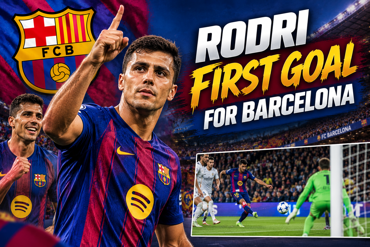Rodri First Goal for Barcelona: Midfielder Makes His Mark in 5–2 Win