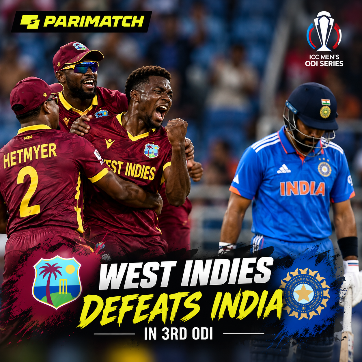 West Indies Defeats India in 3rd ODI: Shai Hope’s Stunning 162 Seals Record Chase