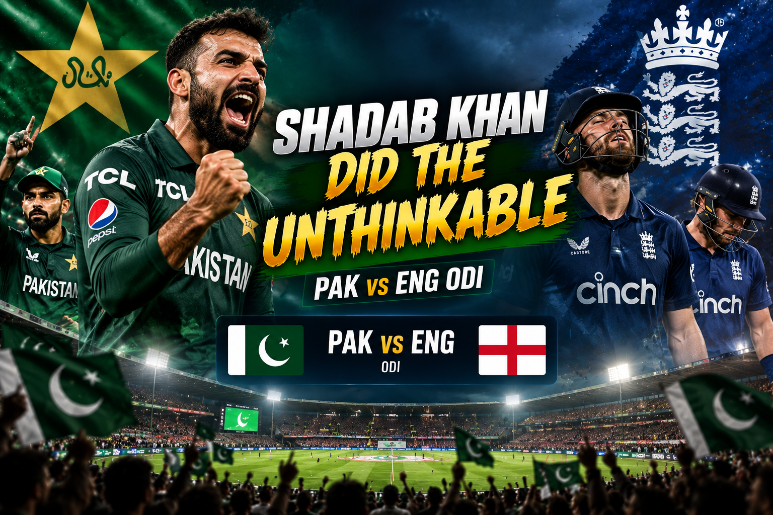 Shadab Khan Did the Unthinkable: Pakistan’s Incredible ODI Comeback Against England