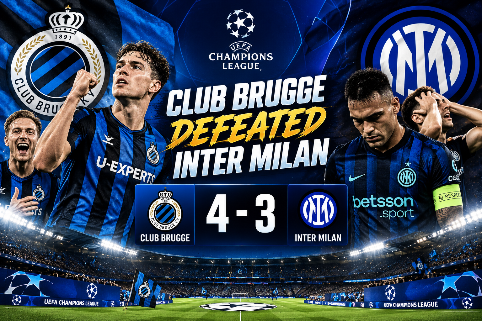 Club Brugge Defeated Inter Milan 4–3 in a Champions League Thriller