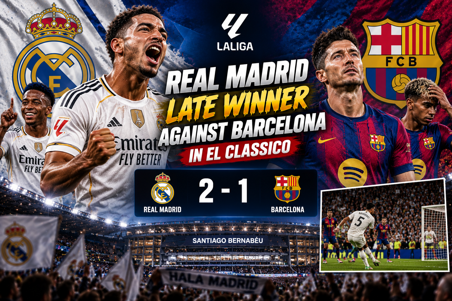 Real Madrid Late Winner Against Barcelona in El Clásico: Mbappé Seals Dramatic 2–1 Victory